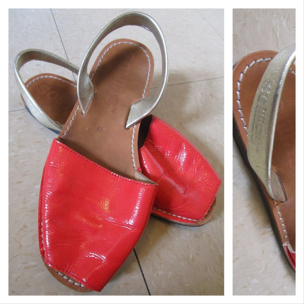 SOLILLAS Leather Slip On Sandal Spain EU 40 US 9